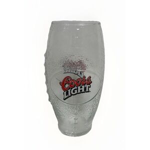 Coors Light Vintage Football 20oz Glass Textured Pint Beer Barware